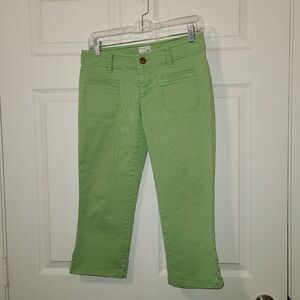 Y2K American Eagle Green Capri Jeans Low-rise  Size 2 Preppy